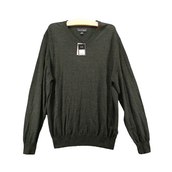 Kenneth Roberts Platinum Men's Pullover V-Neck Knit Sweater Green Medium W/Tags - Picture 1 of 11